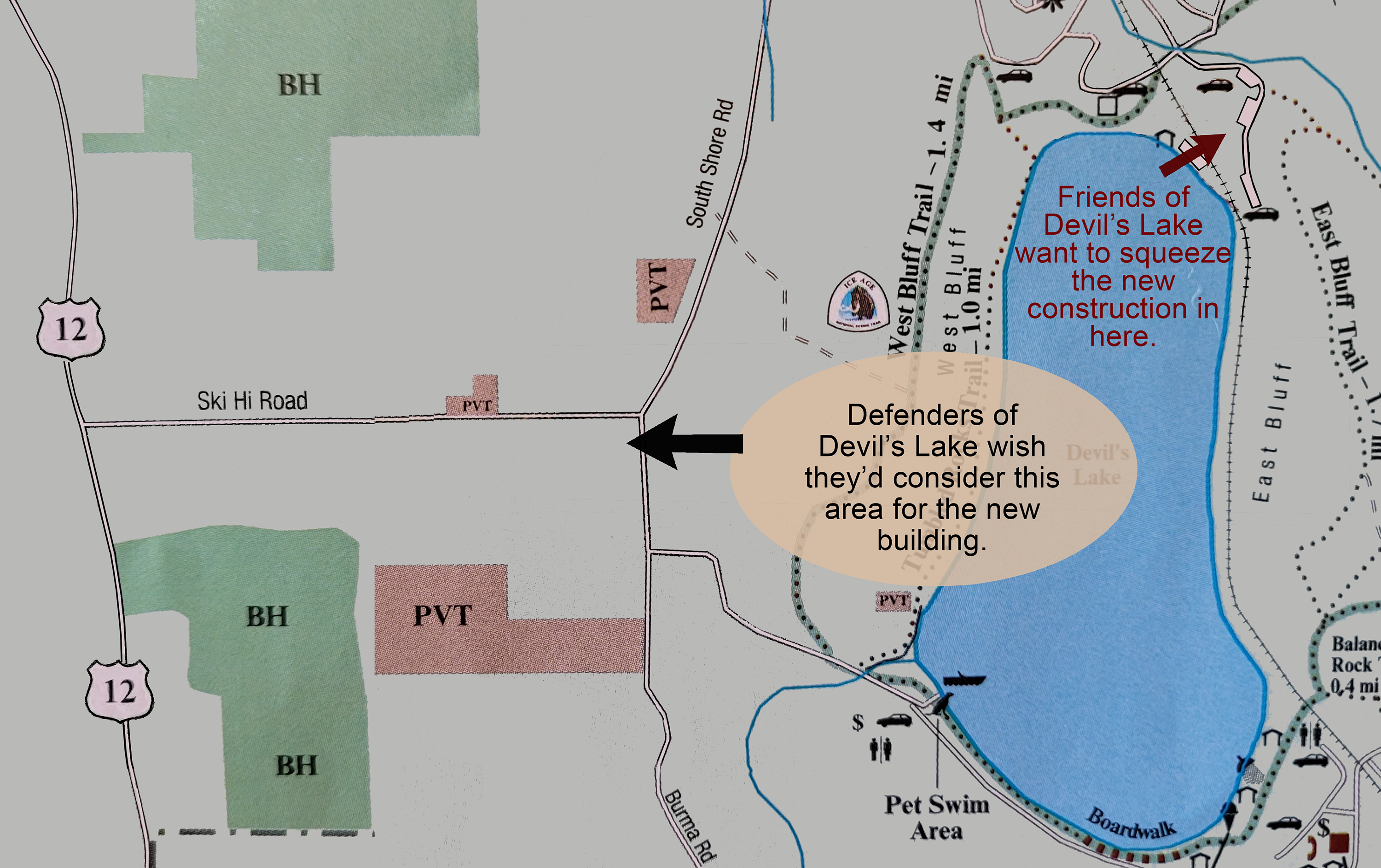 map of DL depicting possible construction sites